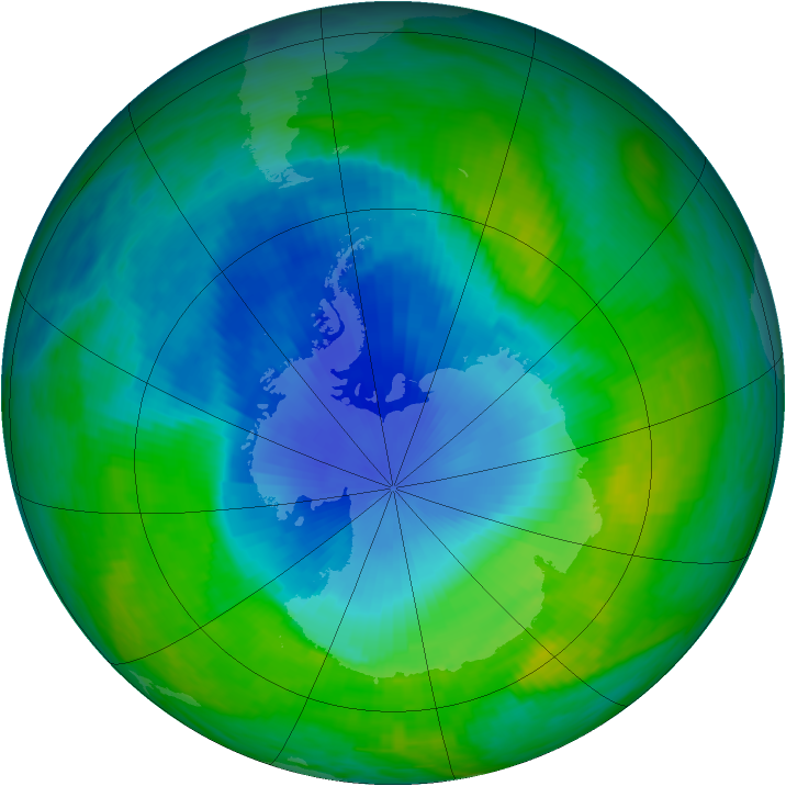 Antarctic ozone map for 04 December 1990